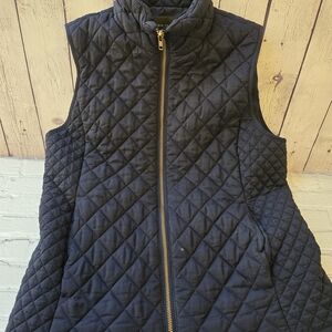 Ann Taylor Quilted Vest – Navy – Size M – Classic Lightweight Layer